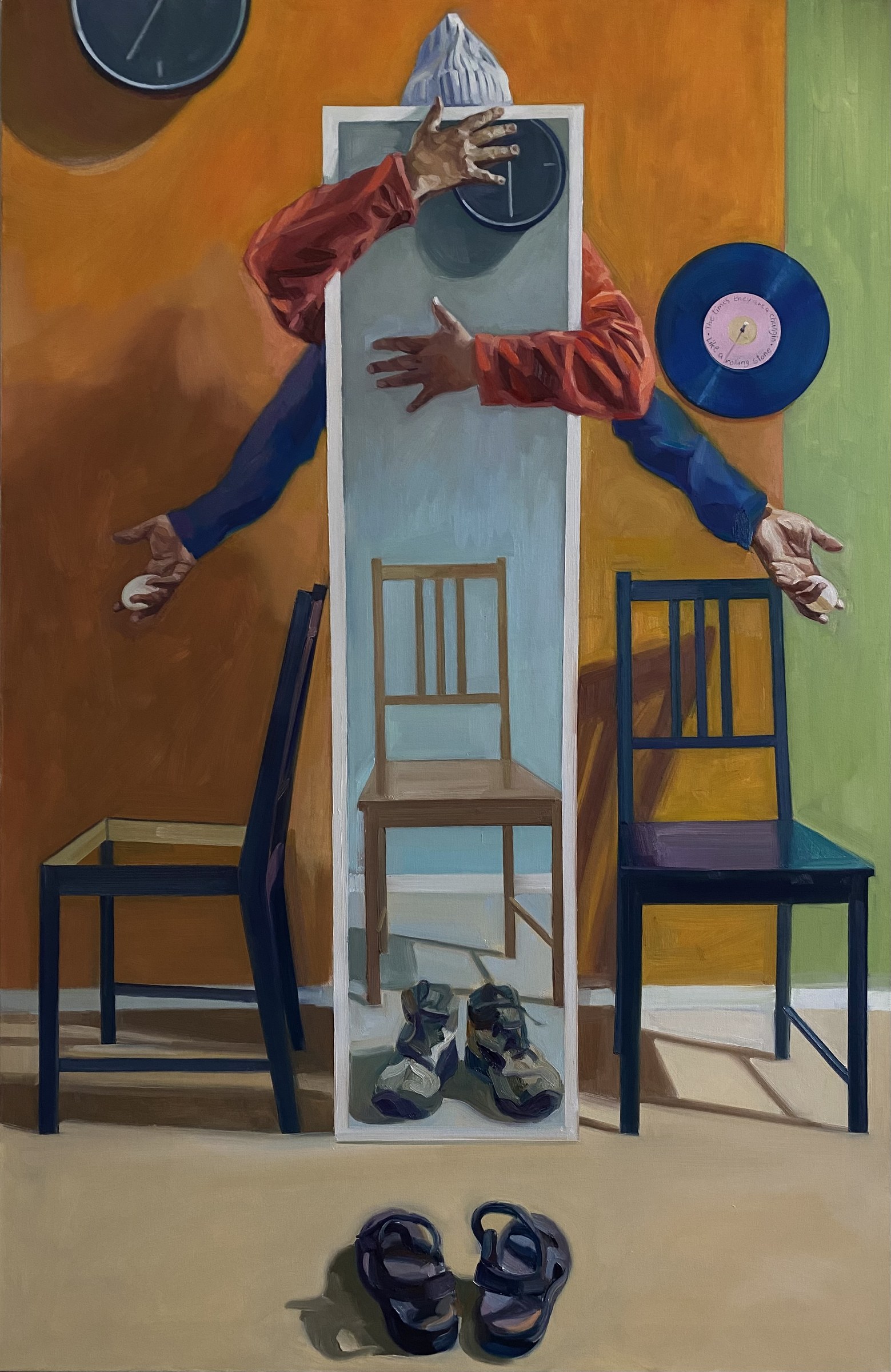 Ermias Ekube, Memories Are We Are Memories #2, 2023, oil on canvas, 150 &times; 98 cm